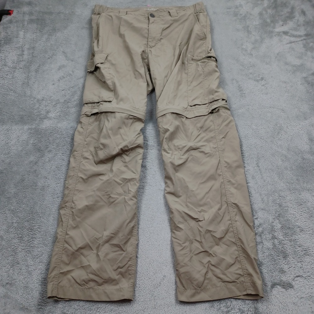 Columbia Pants Mens 34x30 Brown Outdoor Pockets Hiking Casual Convertible